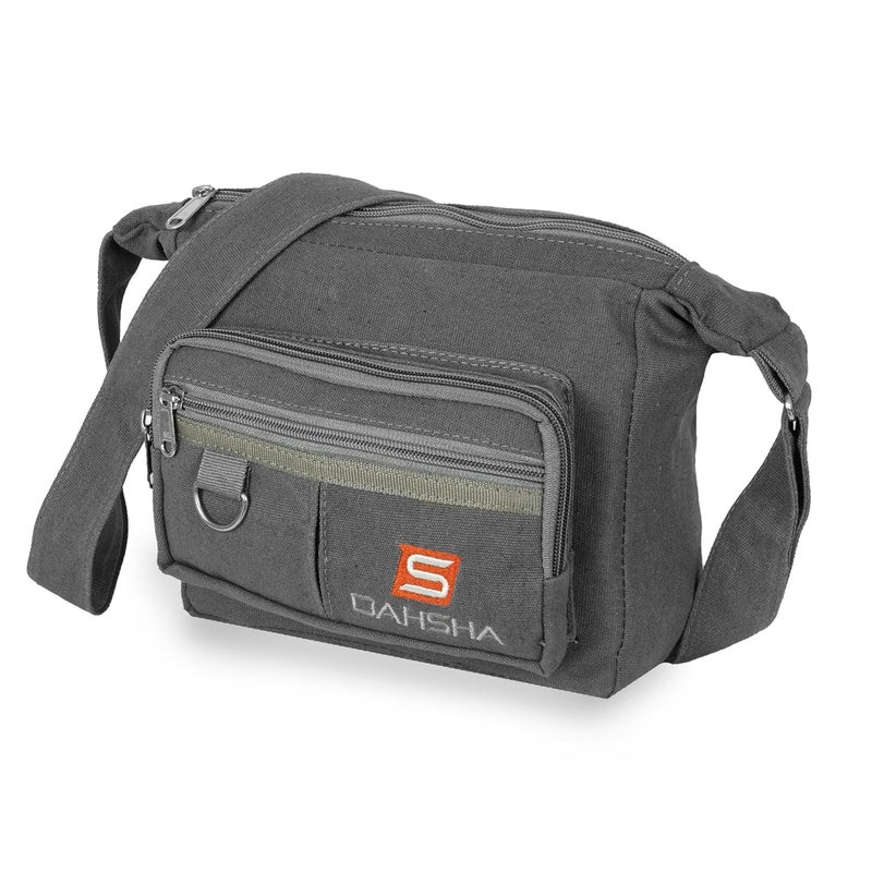 DAHSHA Stylish Cotton Sling Cross Body Travel Office Business Messenger One Side Shoulder Bag For Men Women (Grey, 21.5 x 8.8 x 24 Cm) - Image 1
