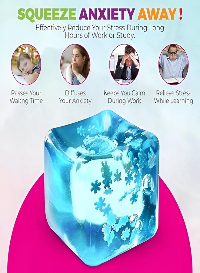 Lommy Snowflake Ice Cube Stress Ball - Slow-Rise Squishy Fidget Toy for Kids & Adults - Anxiety Relief, Sensory Play, Non-Toxic, BPA-Free, Ideal for Office & Classroom Use (1) - Image 3