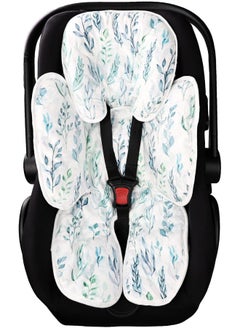 DILIMI DILIMI Infant Car Seat Insert, 2-in-1 Carseat Head Support for Newborn, Soft Baby Head Support for Car Seat, Stroller, Bouncers, Green Leaf  - Image 1