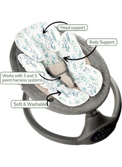 DILIMI DILIMI Infant Car Seat Insert, 2-in-1 Carseat Head Support for Newborn, Soft Baby Head Support for Car Seat, Stroller, Bouncers, Green Leaf  - Image 5