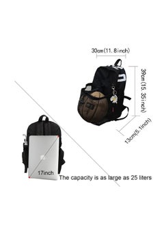 Generic Basketball Backpack, Youth Football Bag,  Large Sports Bag With Ball Compartment for Men Women Boys Girls, Basketball, Soccer, Volleyball, Rugby Unisex Sports Backpack (Black)  - Image 5