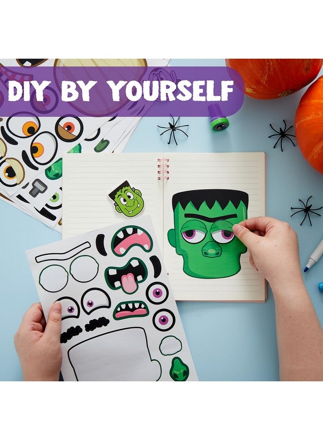 JOYIN 30 قطعة ملصقات صنع وجه للهالوين للأطفال، هدايا حفلة الهالوين، مستلزمات الحرف الحفلات، أوراق ملصقات الخريف مع 6 تعبيرات وجه مختلفة، أنشطة فنون الصف، ألعاب الحلوى - Image 4
