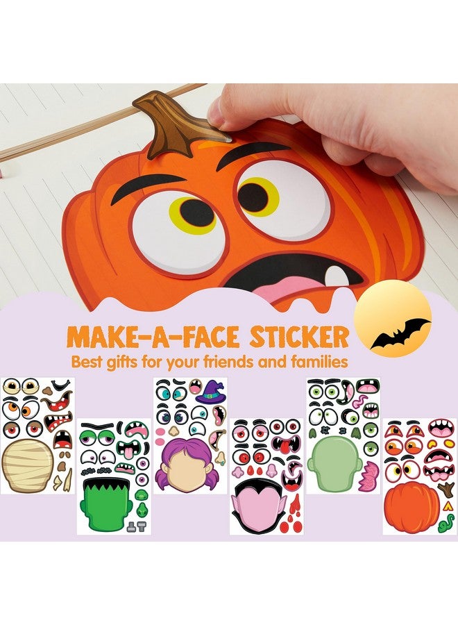 JOYIN 30 قطعة ملصقات صنع وجه للهالوين للأطفال، هدايا حفلة الهالوين، مستلزمات الحرف الحفلات، أوراق ملصقات الخريف مع 6 تعبيرات وجه مختلفة، أنشطة فنون الصف، ألعاب الحلوى - Image 3