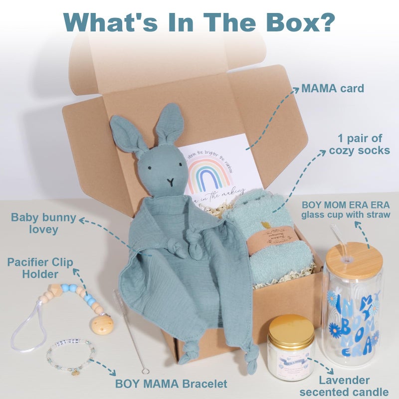 PANYUXUT Boy Mom Gifts for New Moms, New Mommy Essentials, Pregnancy Gifts for Expecting Mama for First Time, Moms Care Package After Baby (Boy Mama) - Image 3