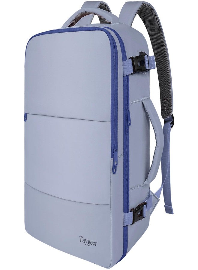 Taygeer Travel Backpack for Women Men, TSA Approved Carry On Backpack with USB Charging Port & Shoe Pouch, Quartzblue Inkblue, Large, Travel Backpack
