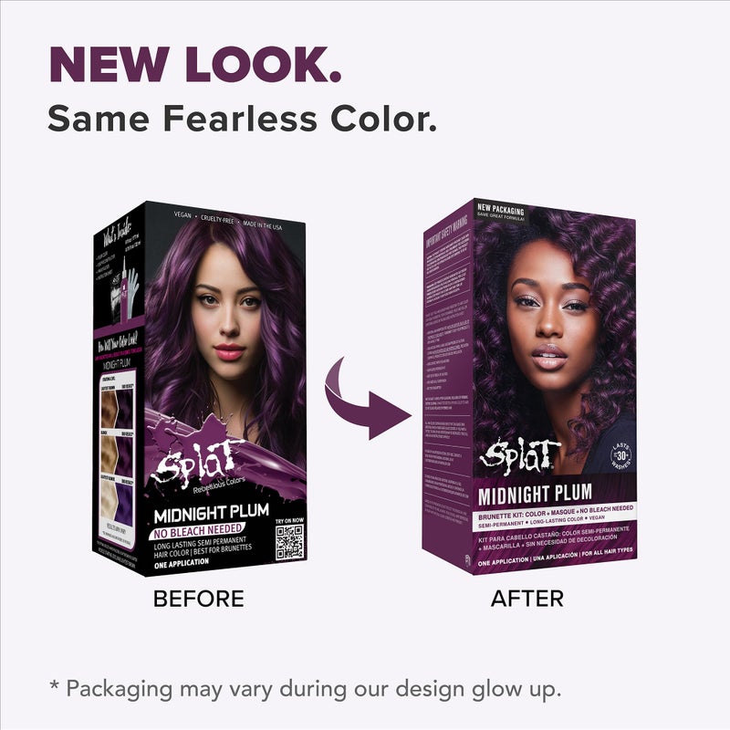 Splat | Midnight Complete Kit | Hair Dye | Semi-Permanent | Long Lasting | Vegan and Cruelty-Free (Midnight Plum) - Image 2