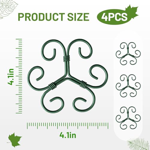 Yeomant 4PCS Green Iron Monstera Support, Uniquely Designed Plant Support Stakes for Indoor Plants, Stable Plant Stakes and Supports, Turtle Shell Bamboo Clamp Set for Thriving Growth - Image 2