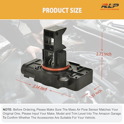 RLP Mass Air Flow Sensor MAF Sensor Compatible with Cadillac CTS Escalade Chevy Avalanche Silverado Suburban Tahoe GMC Sierra Yukon XL 1500 2500 Replaces 10393948 23256991 - Image 3