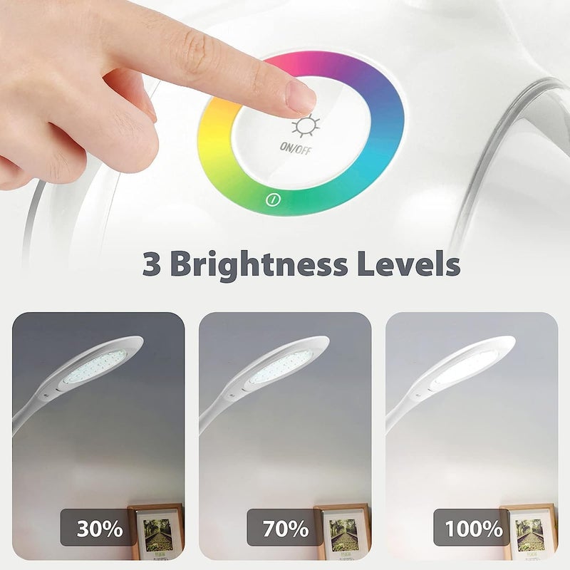 EVERMALL LED Desk Lamp LED MultiFunction Desk Lamp Goose NeckDesk Lamp Eye Protection LED Lamp Flexible Bedside Table Desk Lamp LED Reading Desk Light with USB Charging - Image 4