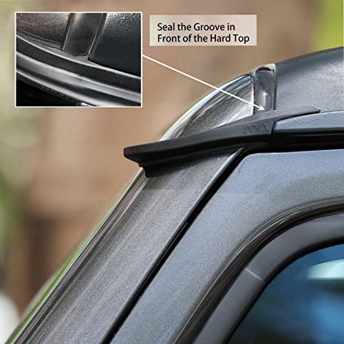 JVMA Hardtop Rain Gutter Extensions Rooftop Rain Deflector, for Jeep Wrangler JK JKU 2008-2017 Exterior Accessories (Patented) Black - Image 2
