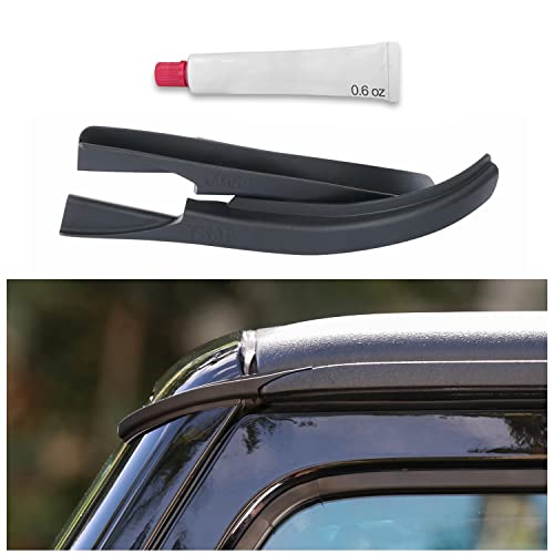 JVMA Hardtop Rain Gutter Extensions Rooftop Rain Deflector, for Jeep Wrangler JK JKU 2008-2017 Exterior Accessories (Patented) Black - Image 1