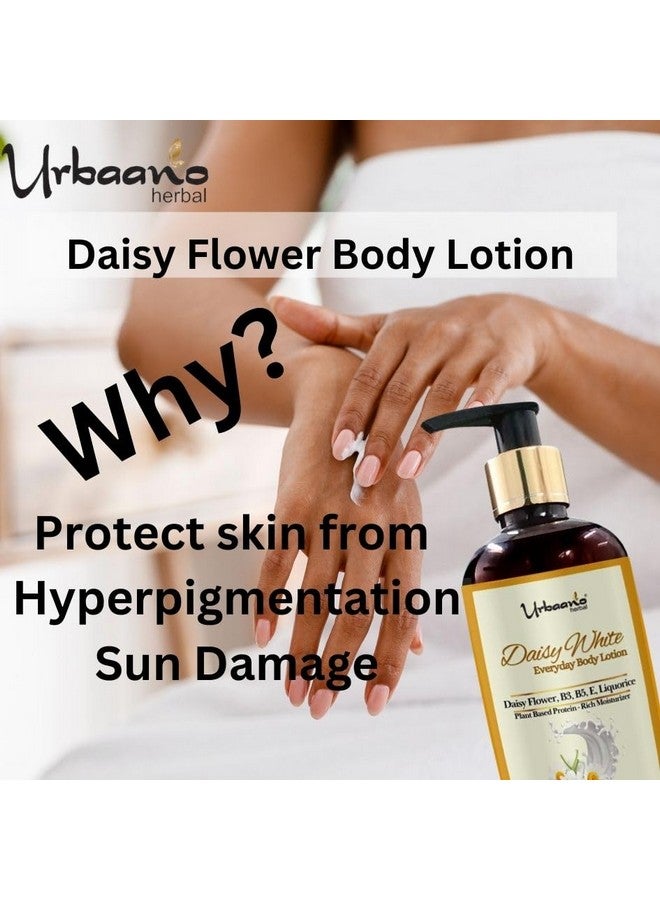 أورباانو هيربل لوشن الجسم اليومي Daisy White مرطب غني ومفتح للبشرة بزهرة الأقحوان، والطحالب، وفيتامين B3 | تغذية عميقة، وبشرة متوهجة ومشرقة للبشرة الجافة (300 مل) - Image 3
