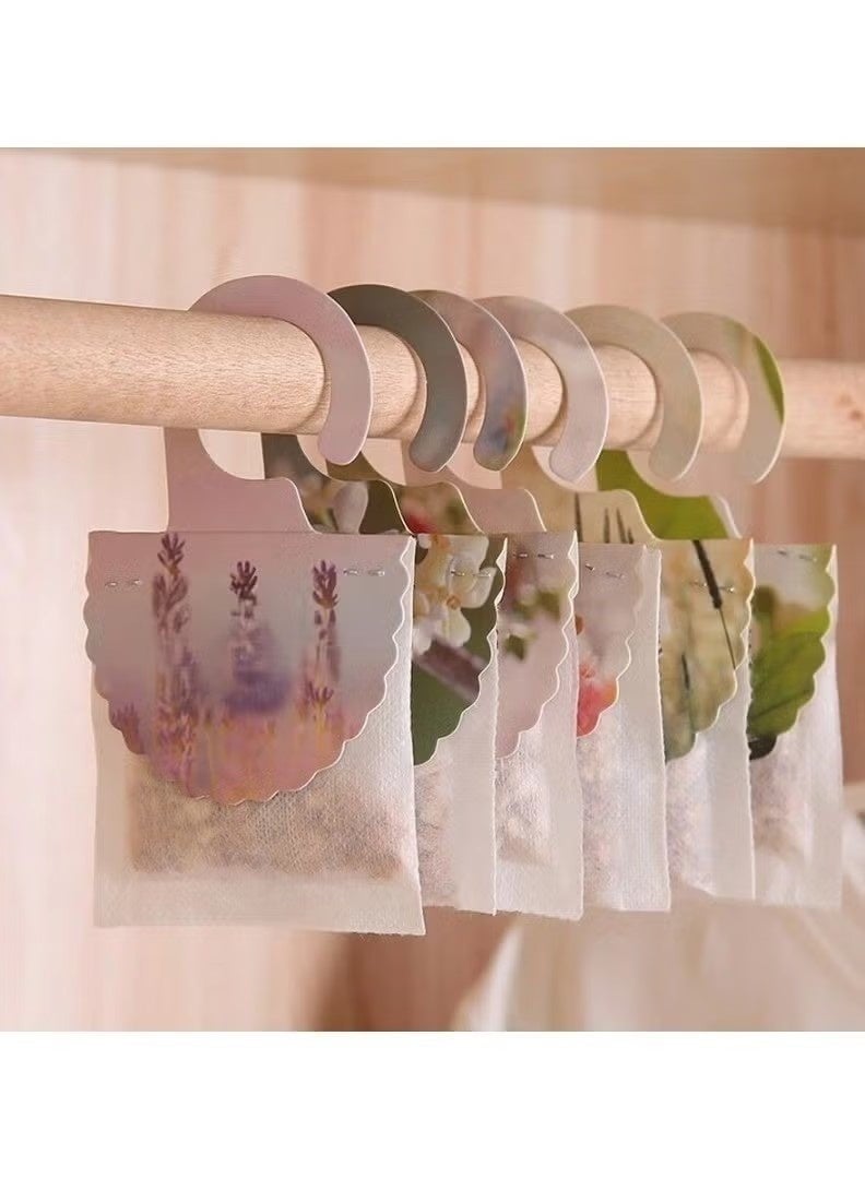 Natural Fragrance Sachets Long Lasting Scent with Hanging Hook for Wardrobe, Bathroom, Car, Aromatherapy Pack of 5 (Jasmine, Rose, Lavender, Vanilla, Osmanthus) - Image 1