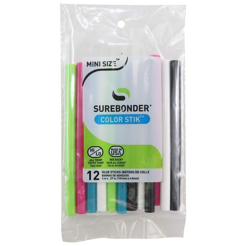 Surebonder Mini All Temperature Colored Glue Stik-12 Glue Sticks-4" Length 5/16" diameter-CO-12V - Image 5