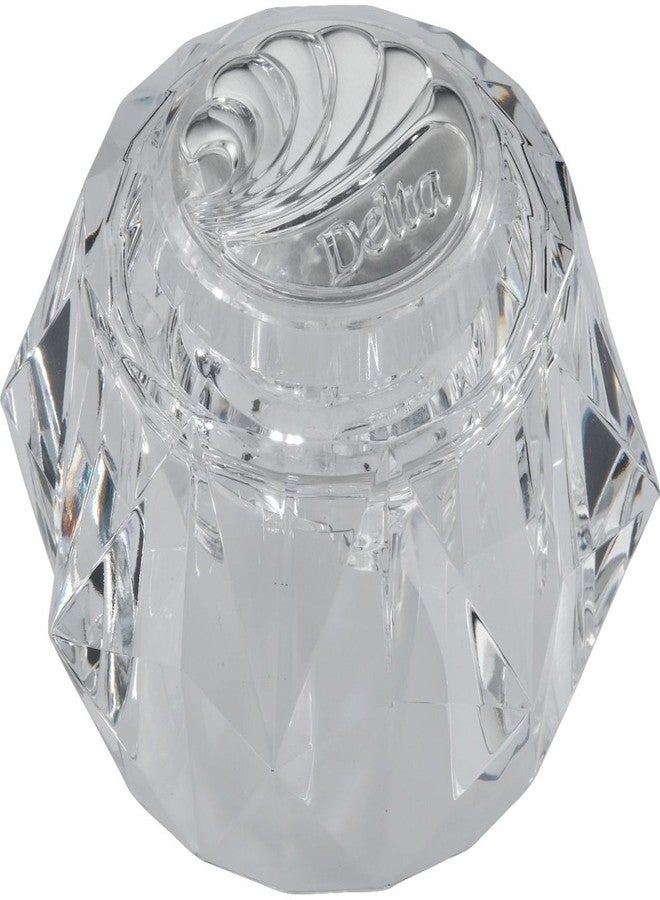 دلتا طقم مقبض صنبور دلتا RP17449 بمقبض شفاف واحد مع زر وبرغي تثبيت من الكروم، 3.9 بوصة × 2.9 بوصة