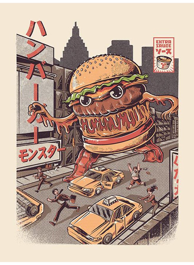 Pyramid Pyramid Ilustrata Burgerzilla 30x40 