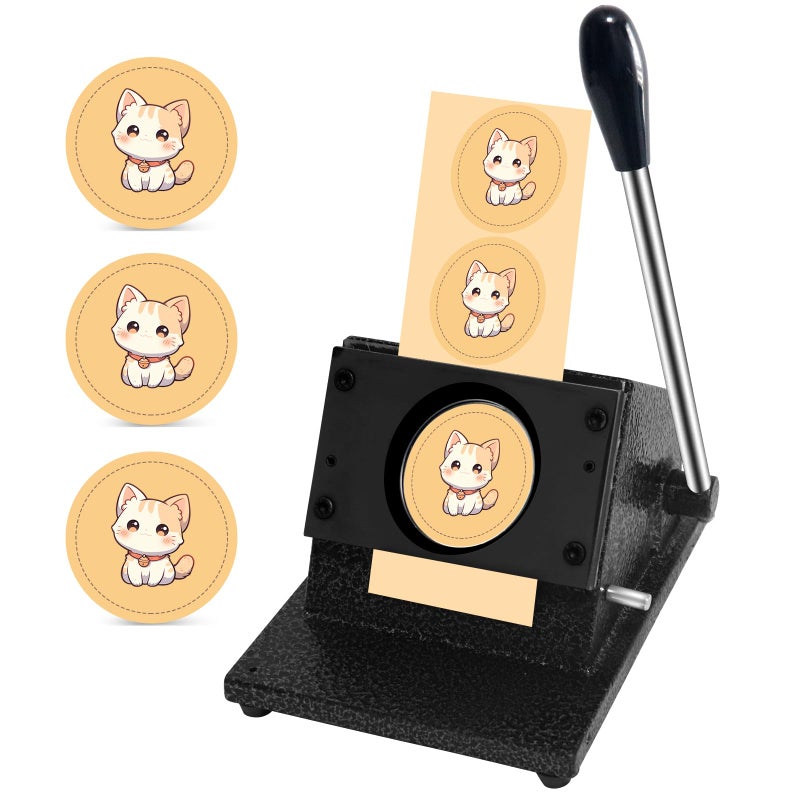 Enkreefi 1"/25mm Button Paper Cutter, 1.38"/35mm Diameter Circle Paper Punch, 35mm Die Cutter, 1.38" Round Paper Cutter for Making 1" /25mm Buttons, Circle Cutter for DIY Button Making(1.38" Cut Diameter) - Image 1
