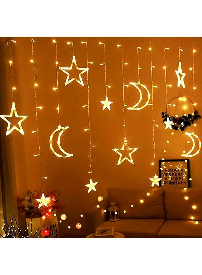 NIBEMINENT Ramadan Decorations,Ramadan Lights, Star Moon Decorative Lights, Ramadan Lights for Home Window Wall Holiday Eid Wedding Party -Warm White  - Image 3