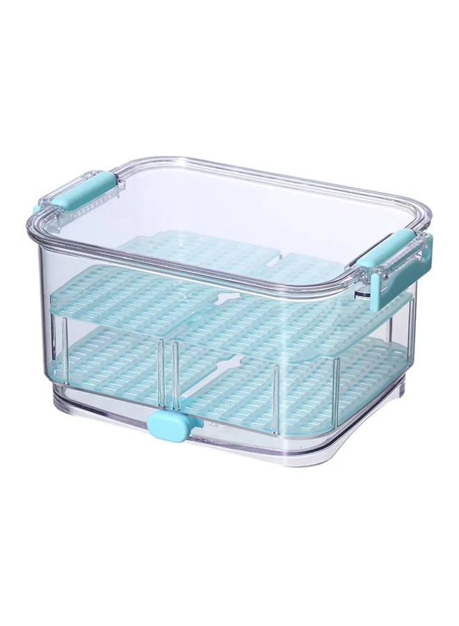 Felli Duo Fresh7 Pro Refridgerator Stackable Container Clear and Aqua Blue 2.4 Liter NVBG09A-058F0