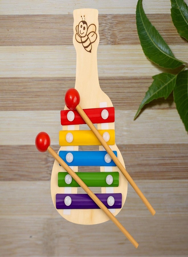 Bloombec Pack of 4 Wooden Non Toxic Colourful Rattle Toys for Newborn Baby, Musical Infant Toy, Rattles and Xylophone, Gift Set Age 0+ (Multicolor) - Image 3