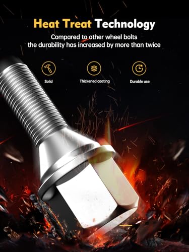 MIKKUPPA M12x1.25 Wheel Lug Bolts - Replacement for 2015-2022 Jeep Renegade, 2018-2022 Jeep Compass, 2014-2022 Cherokee, 19mm HEX Chrome ET Wheel Studs 20 Pack OE: 6511051AA, 611-005 - Image 4