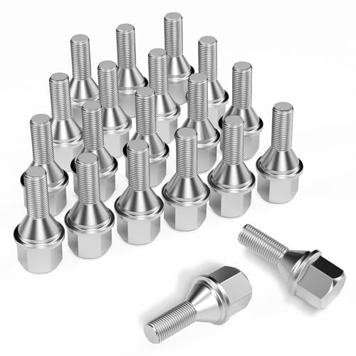 MIKKUPPA M12x1.25 Wheel Lug Bolts - Replacement for 2015-2022 Jeep Renegade, 2018-2022 Jeep Compass, 2014-2022 Cherokee, 19mm HEX Chrome ET Wheel Studs 20 Pack OE: 6511051AA, 611-005 - Image 1
