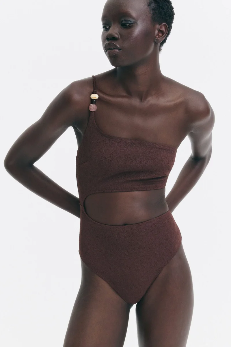 H&M Padded-cup High Leg Swimsuit