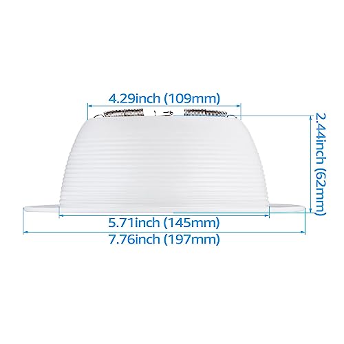 TORCHSTAR 6 Inch Classic White Recessed Can Light Trim, Step Baffle with Detachable Ring, Full Metal, Fit Halo/Juno Remodel Recessed Housing, Pack of 6 - Image 2
