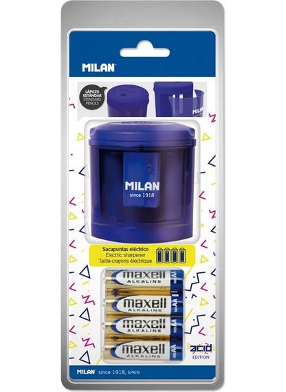 MILAN BWM10149 Acid Electric Blue Pencil Sharpener Blister 