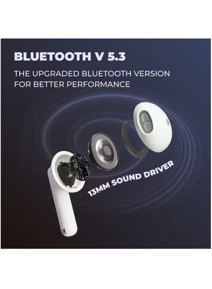 OKU Concentrate Air 4 Wireless Earbuds with Charging Case – White, Bluetooth 5.3, Premium Sound & Comfortable Fit - Image 2