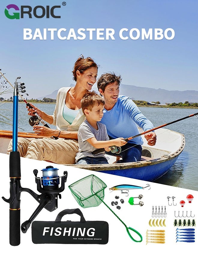 GROIC Fishing Rod Set, Telescopic Kids Fishing Rod with Fishing gloves and Reel Combo Kit with Tackle Box for Beginners, Boys,Girls,Youth, Spincast Fishing Reel Casting Rods with Tackle Kit and Carry Bag - Image 5