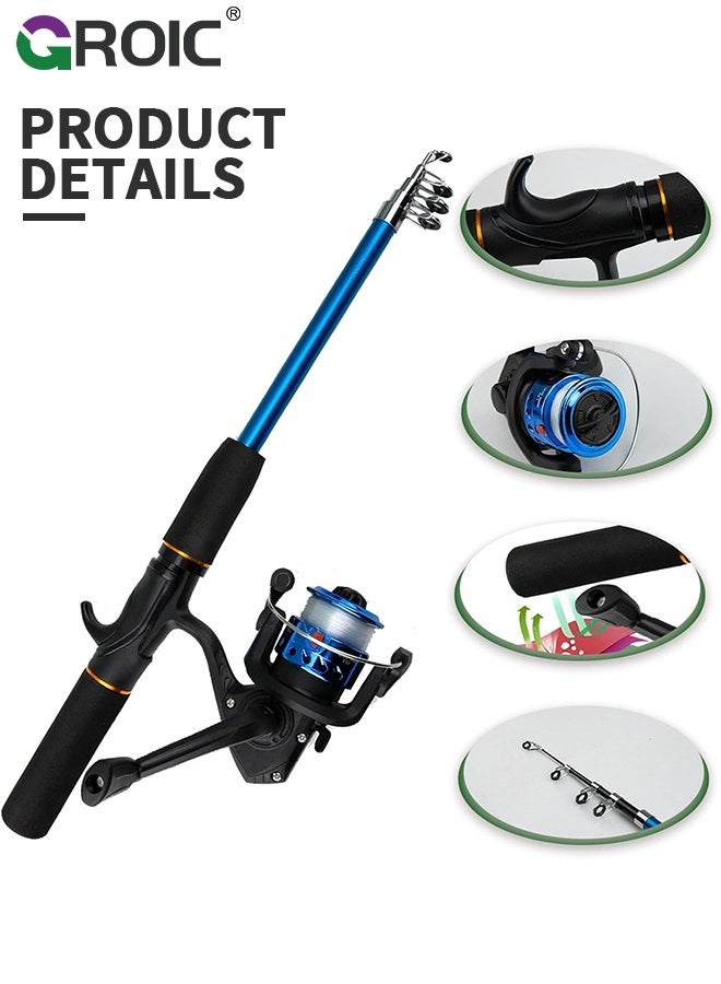 GROIC Fishing Rod Set, Telescopic Kids Fishing Rod with Fishing gloves and Reel Combo Kit with Tackle Box for Beginners, Boys,Girls,Youth, Spincast Fishing Reel Casting Rods with Tackle Kit and Carry Bag - Image 2