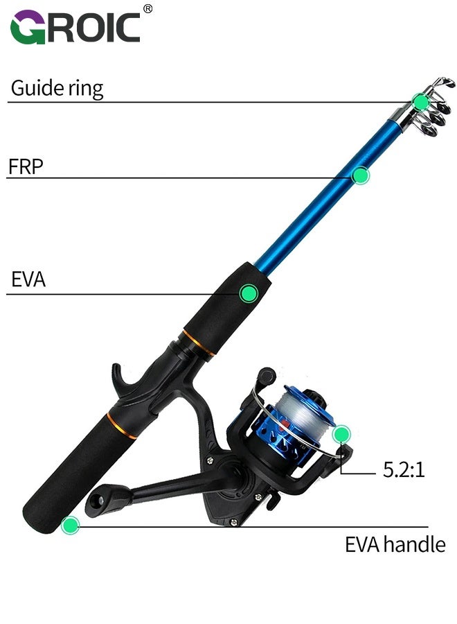 GROIC Fishing Rod Set, Telescopic Kids Fishing Rod with Fishing gloves and Reel Combo Kit with Tackle Box for Beginners, Boys,Girls,Youth, Spincast Fishing Reel Casting Rods with Tackle Kit and Carry Bag - Image 4