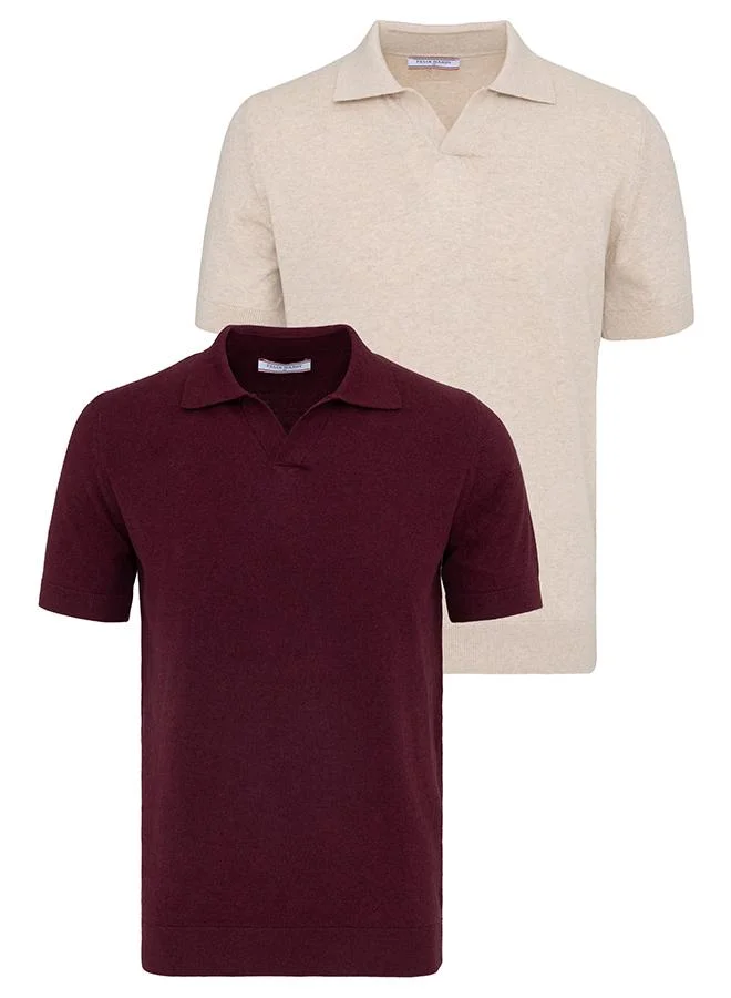 FELIX HARDY Men's 100% Cotton Polo Shirt Short Sleeve Pack of 2