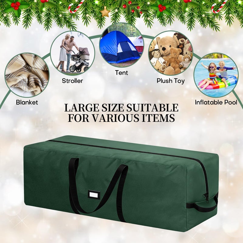 HEPOVER Christmas Tree Storage Bag - Fits Up to 9 Ft Large Artificial Christmas Tree, Heavy Duty 600D Oxford Cloth Xmas Tree Container with Handles & Zipper - Green - Image 5