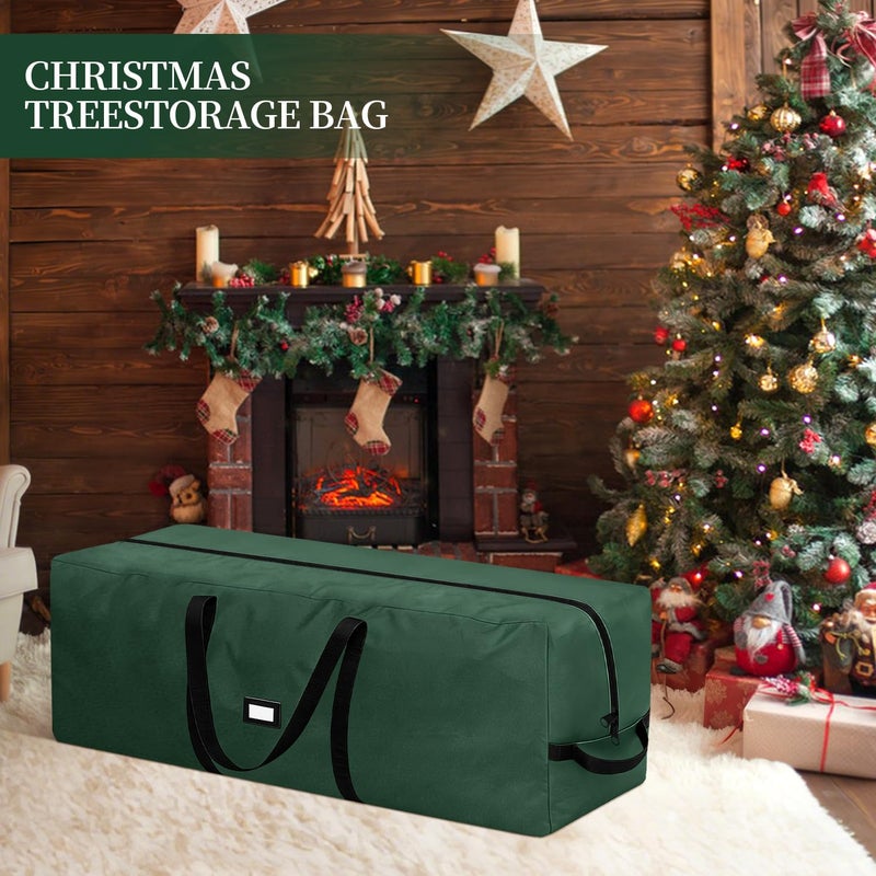 HEPOVER Christmas Tree Storage Bag - Fits Up to 9 Ft Large Artificial Christmas Tree, Heavy Duty 600D Oxford Cloth Xmas Tree Container with Handles & Zipper - Green - Image 3