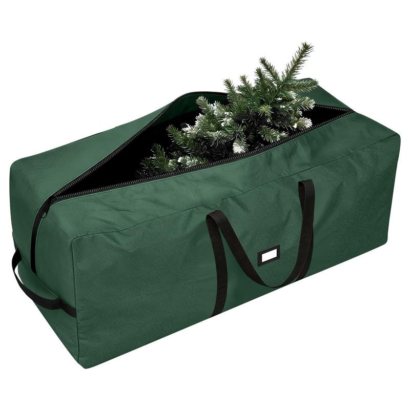 HEPOVER Christmas Tree Storage Bag - Fits Up to 9 Ft Large Artificial Christmas Tree, Heavy Duty 600D Oxford Cloth Xmas Tree Container with Handles & Zipper - Green - Image 1