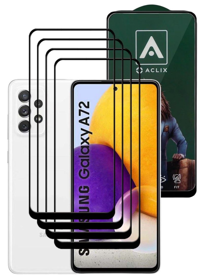 ACLIX 4 Pieces Antistatic ESD Dustproof Premium Quality High Definition Tempered Glass Screen Protector Designed For Samsung Galaxy A72 - Image 1