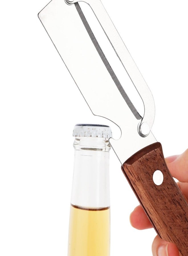 Sinbana Multi-Functional Vegetable Peeler, Stainless Steel Fruit Peeler with Bottle Opener & Wooden Handle Practical Kitchen Food Veggie Tool Gadget Accessories Supplies for Apple Potato Mango Kiwi - Image 5