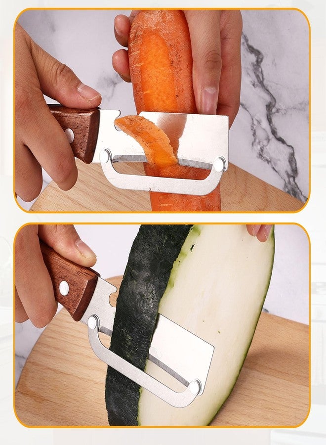 Sinbana Multi-Functional Vegetable Peeler, Stainless Steel Fruit Peeler with Bottle Opener & Wooden Handle Practical Kitchen Food Veggie Tool Gadget Accessories Supplies for Apple Potato Mango Kiwi - Image 4