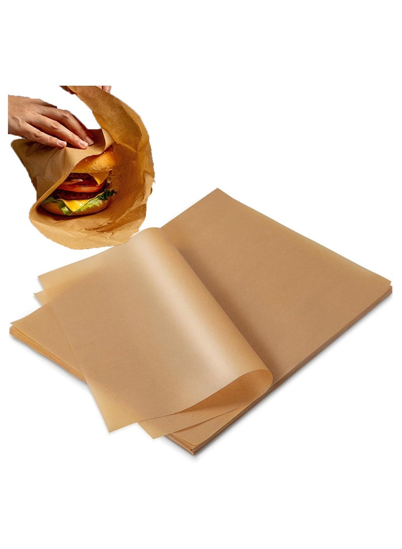 100Pcs Unbleached Parchment Baking Paper Heavy Duty and Non-Stick Parchment Paper Sheets Half Sheet Brown Non-Stick Baking Precut Parchment Paper for Baking Cooking Grilling 30*40CM - Image 1