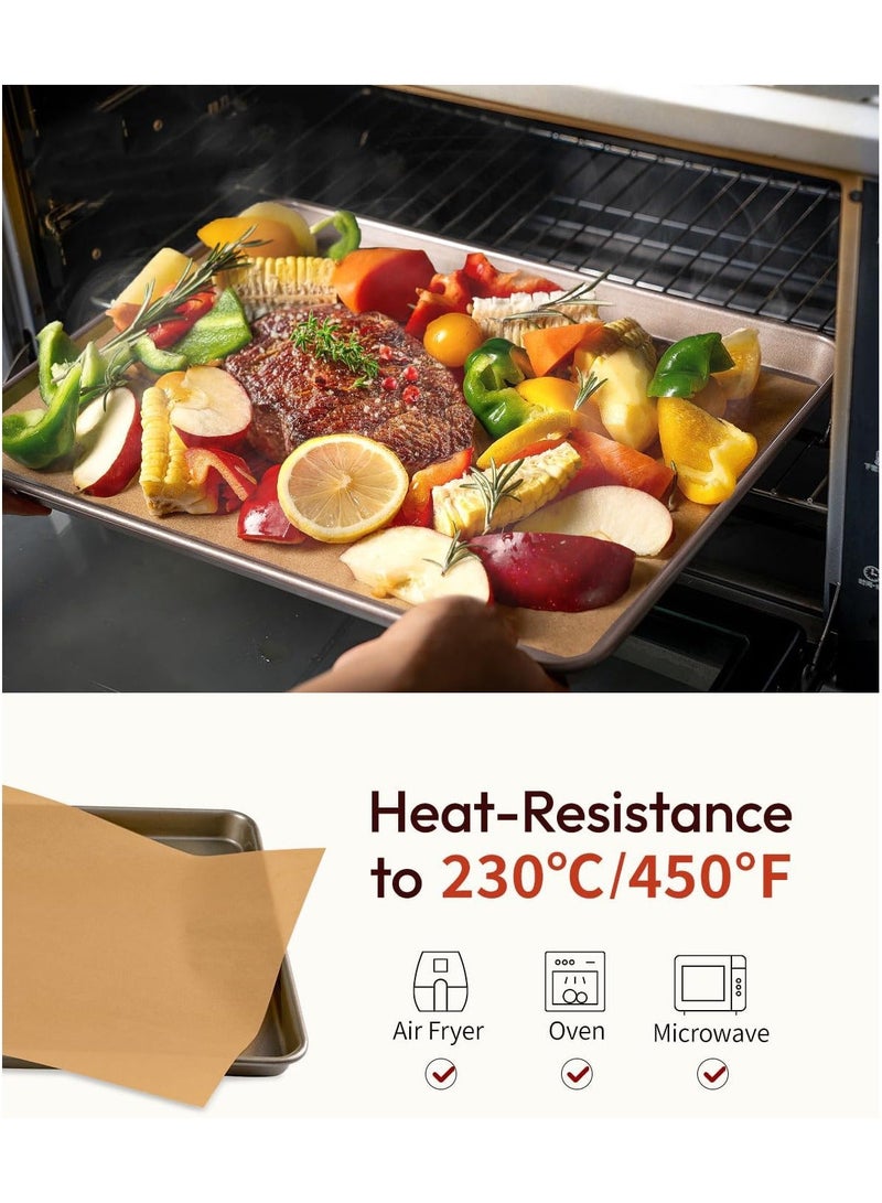 100Pcs Unbleached Parchment Baking Paper Heavy Duty and Non-Stick Parchment Paper Sheets Half Sheet Brown Non-Stick Baking Precut Parchment Paper for Baking Cooking Grilling 30*40CM - Image 3