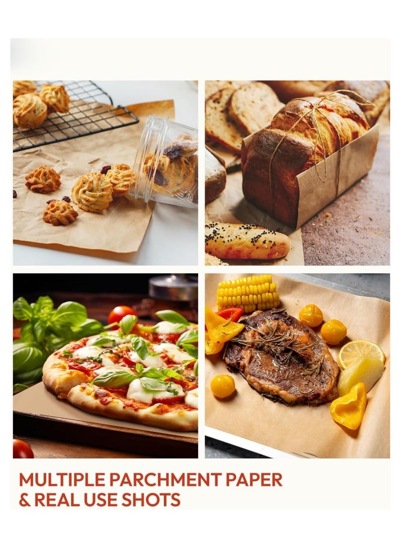 100Pcs Unbleached Parchment Baking Paper Heavy Duty and Non-Stick Parchment Paper Sheets Half Sheet Brown Non-Stick Baking Precut Parchment Paper for Baking Cooking Grilling 30*40CM - Image 4