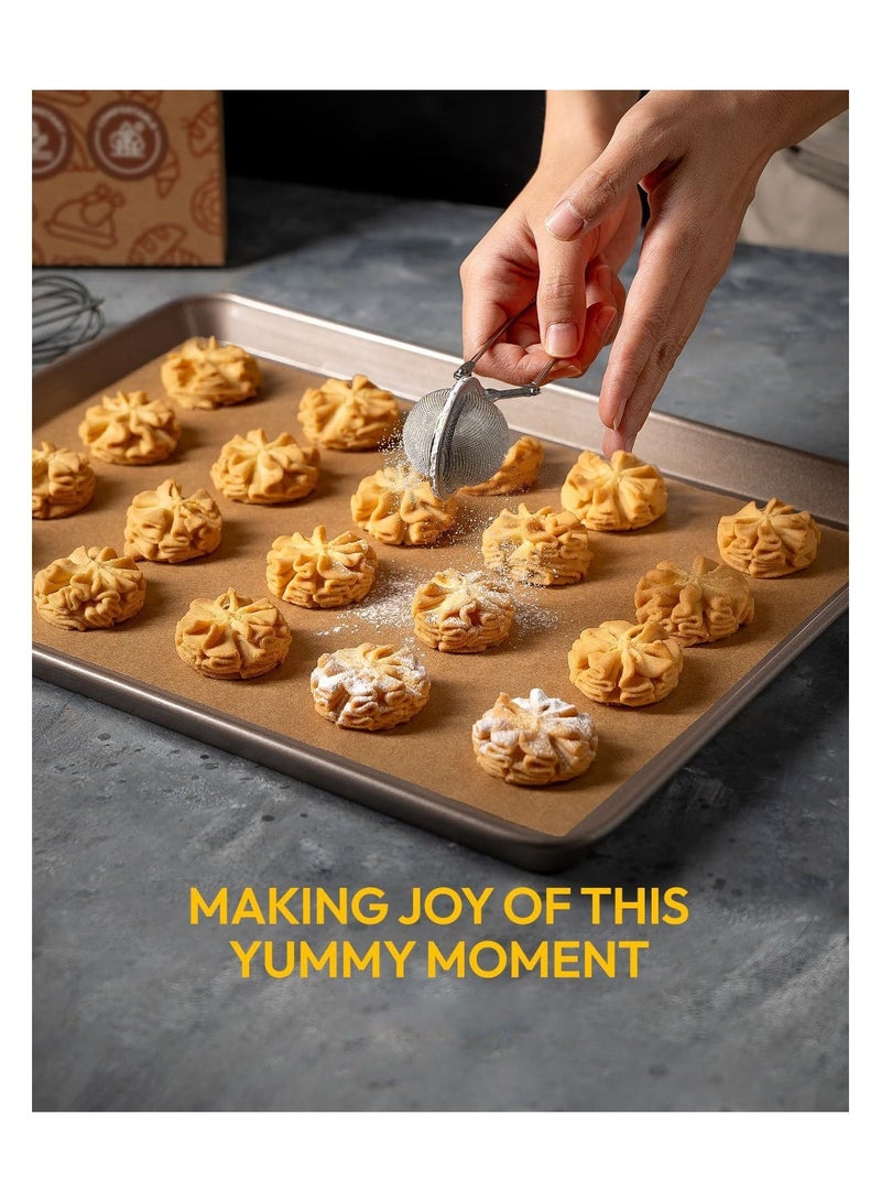 100Pcs Unbleached Parchment Baking Paper Heavy Duty and Non-Stick Parchment Paper Sheets Half Sheet Brown Non-Stick Baking Precut Parchment Paper for Baking Cooking Grilling 30*40CM - Image 5