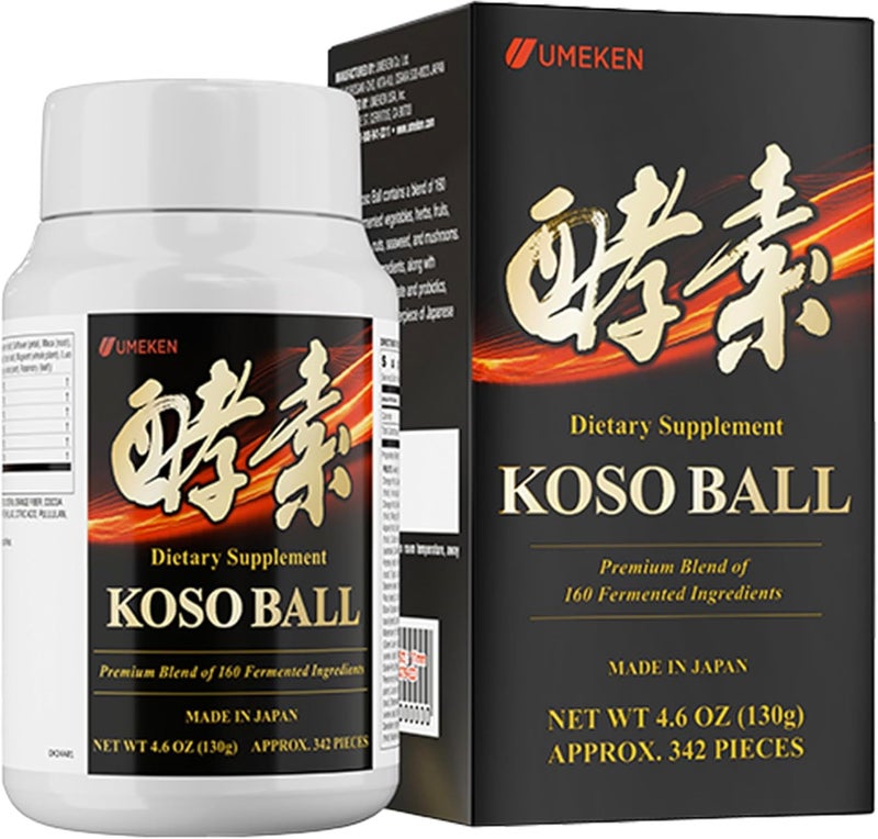 umeken Koso Ball Infused with Pure 160 Fermented Ingredients Supports Stomach  Intestine Health Immune Health Japanese Supplements for Overall Wellness  Balanced Nutrition Small 342 Pieces Pack of 1 - Image 1