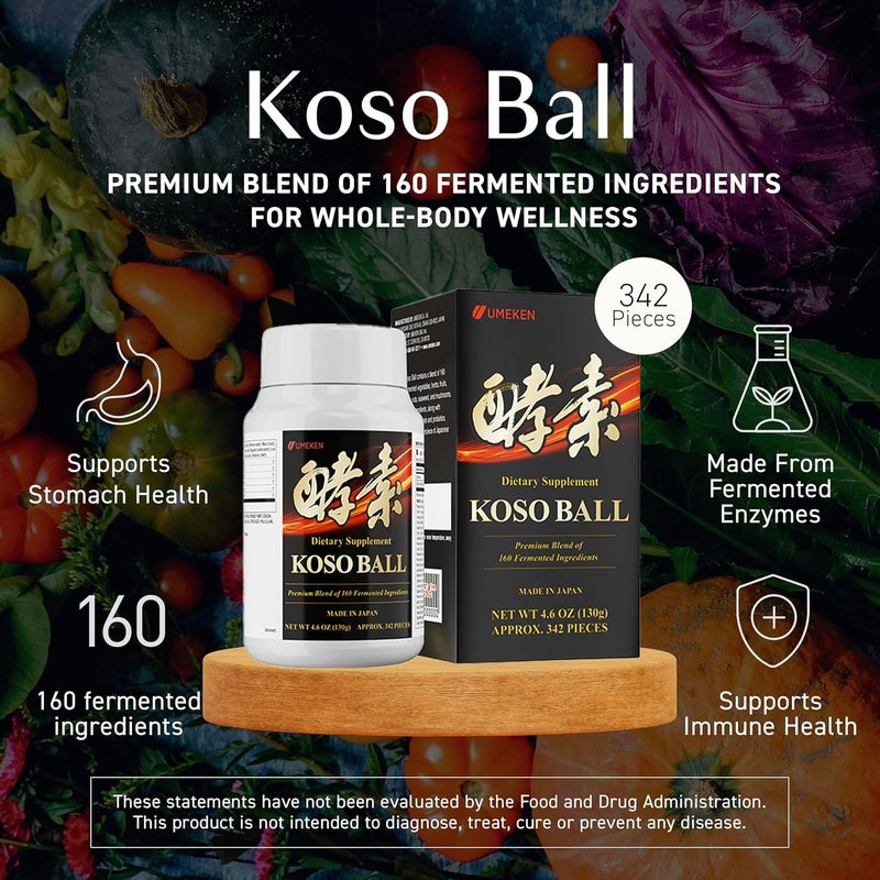umeken Koso Ball Infused with Pure 160 Fermented Ingredients Supports Stomach  Intestine Health Immune Health Japanese Supplements for Overall Wellness  Balanced Nutrition Small 342 Pieces Pack of 1 - Image 2
