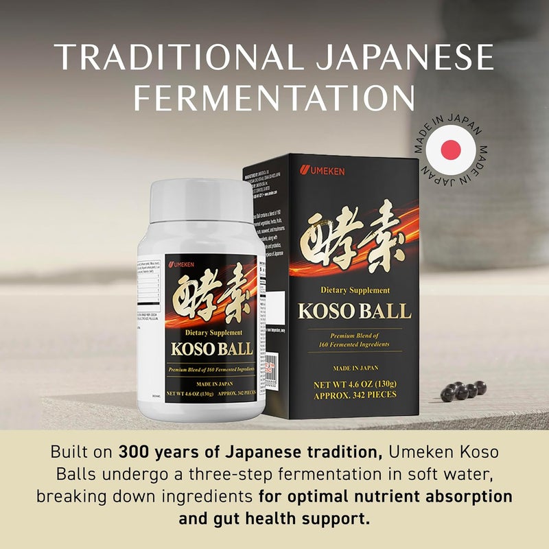 umeken Koso Ball Infused with Pure 160 Fermented Ingredients Supports Stomach  Intestine Health Immune Health Japanese Supplements for Overall Wellness  Balanced Nutrition Small 342 Pieces Pack of 1 - Image 3