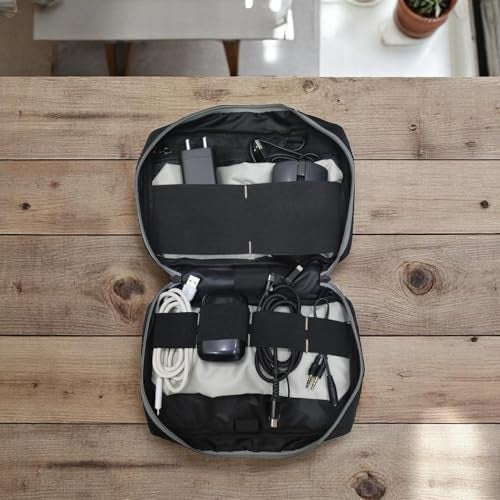 Aliens Tech Organizer Polyester Water-Repellent Case Bag Pouch Multi Pocket for Hard Disk Cable Pendrive Powerbank & Other Gadget Electronic, ipad,Laptop,PC Accessories,Toiletry Organiser Travel Kit - Image 2