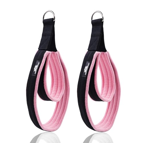Lights Mountain Pilates Double Loop Straps for Reformer Thickened DRing Handle Fitness Straps 2 Lengths Multicolor Yoga Accessories for Home Workout black pink L - Image 1