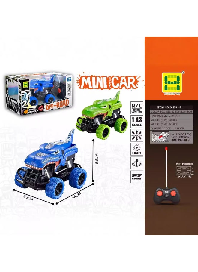Generic - Variety Of Remote Control Car With Light Children's Four-way Simulation Off-road Remote Control Car Model Toys Wholesale-Color:Watermark Frame Big Footer Four-way Light Remote Control Car (including Three 1.2v Batteries + Usb Charging Stand Green) - Image 1